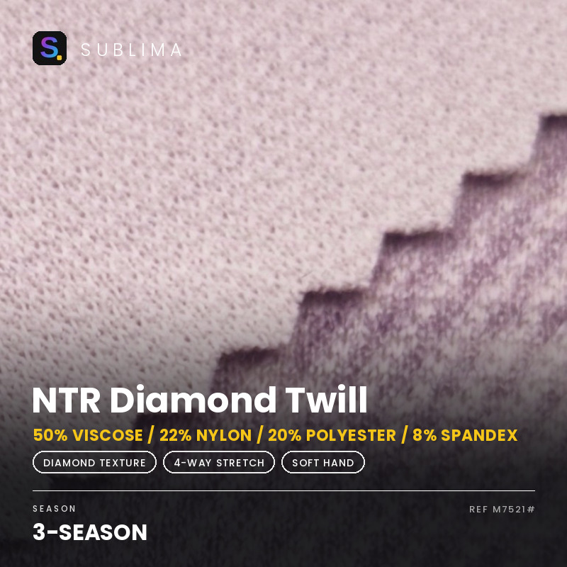 NTR Diamond Twill knitted fabric