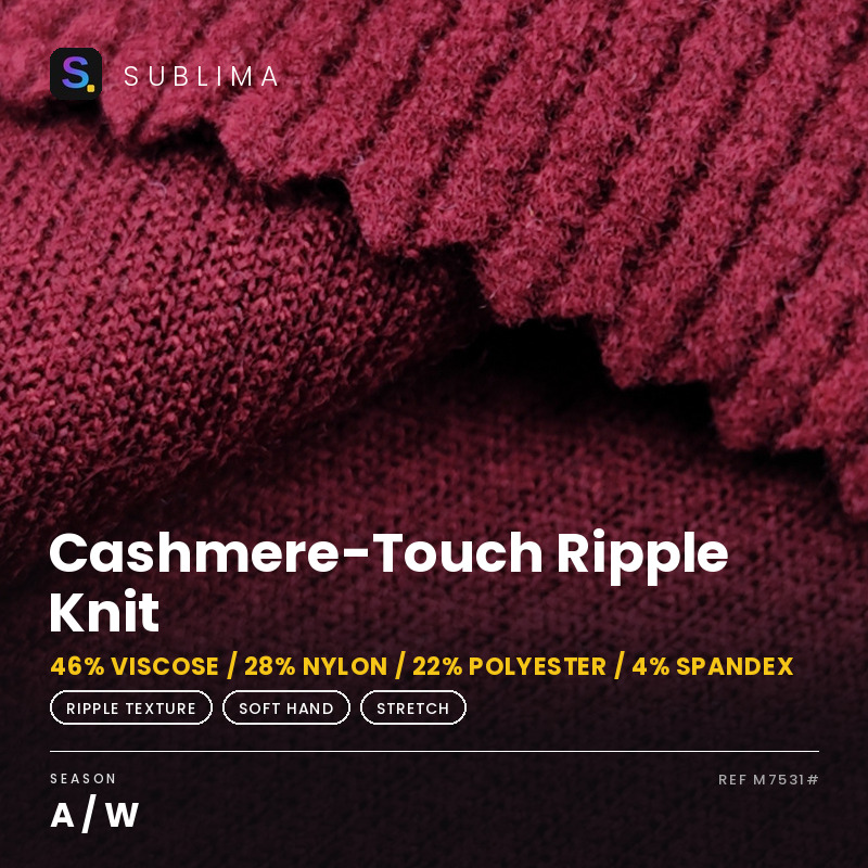 Cashmere-Touch Ripple Knit knitted fabric