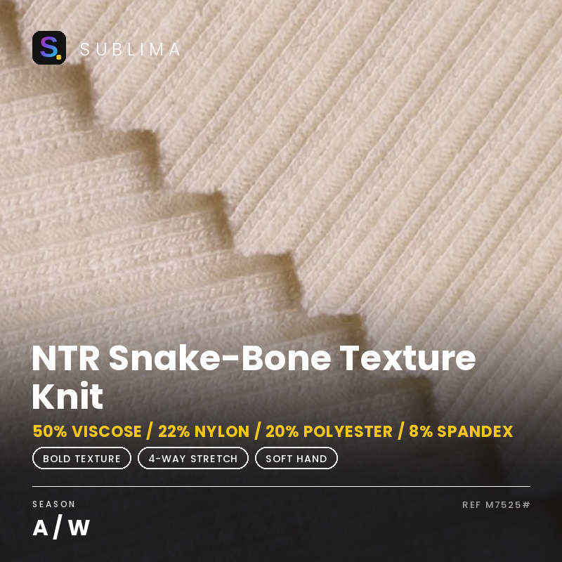 NTR Snake-Bone Texture Knit knitted fabric