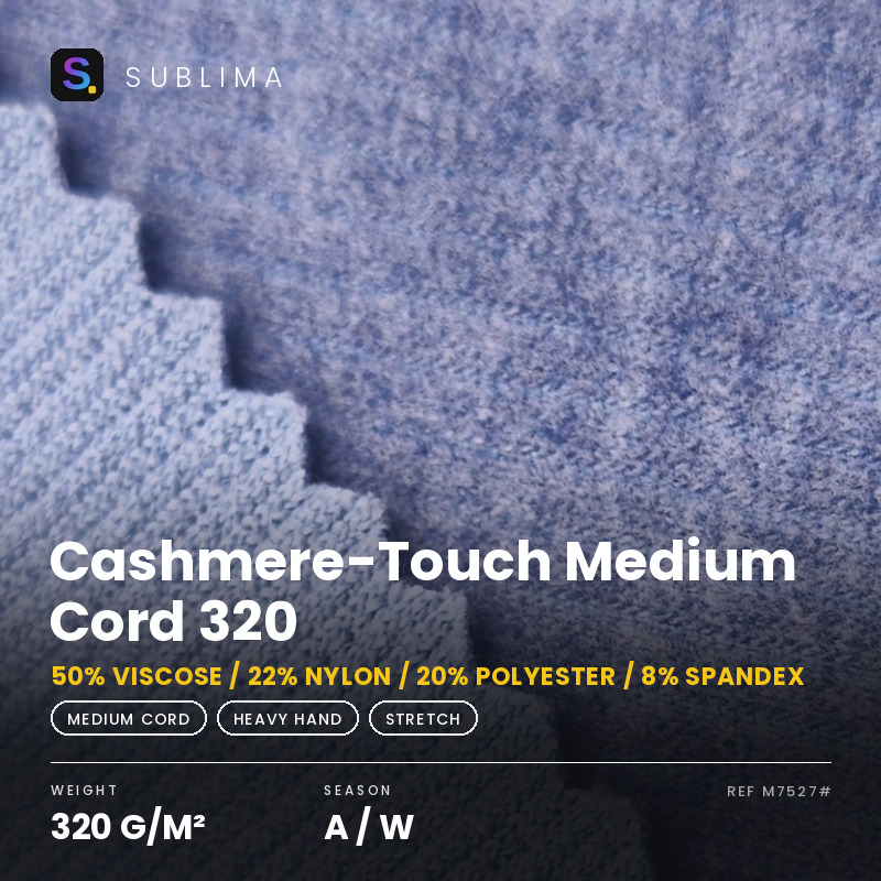 Cashmere-Touch Medium Cord 320 knitted fabric