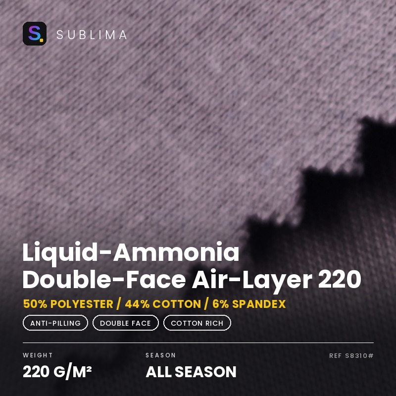 Liquid-Ammonia Double-Face Air-Layer 220 knitted fabric