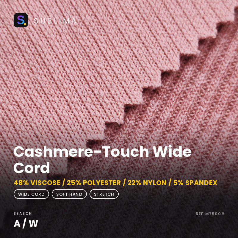 Cashmere-Touch Wide Cord knitted fabric