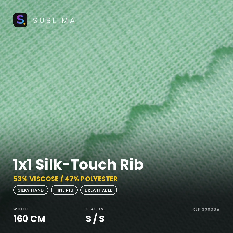 1x1 Silk-Touch Rib knitted fabric