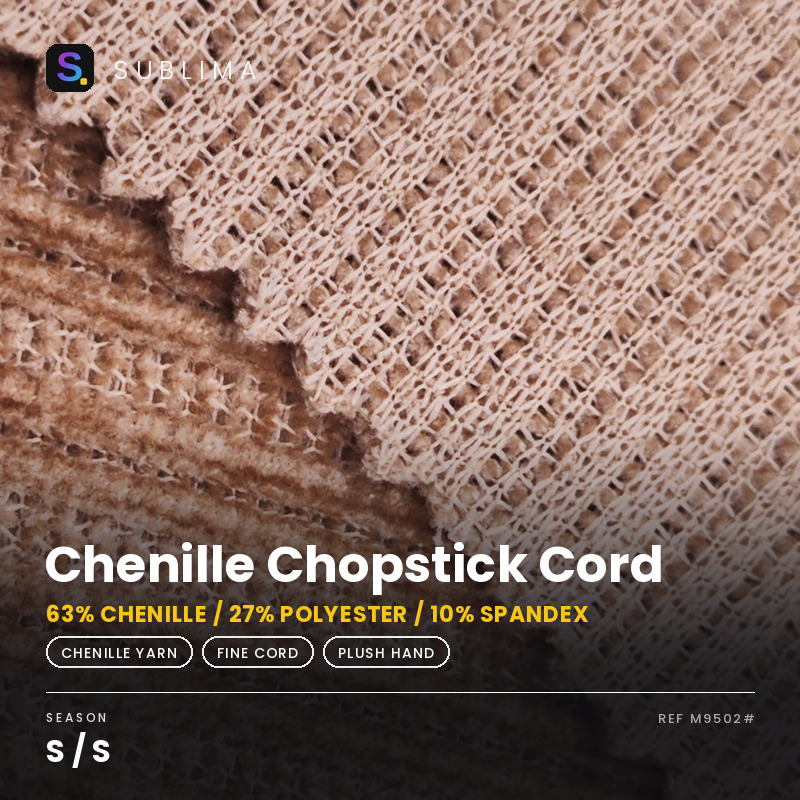Chenille Chopstick Cord knitted fabric