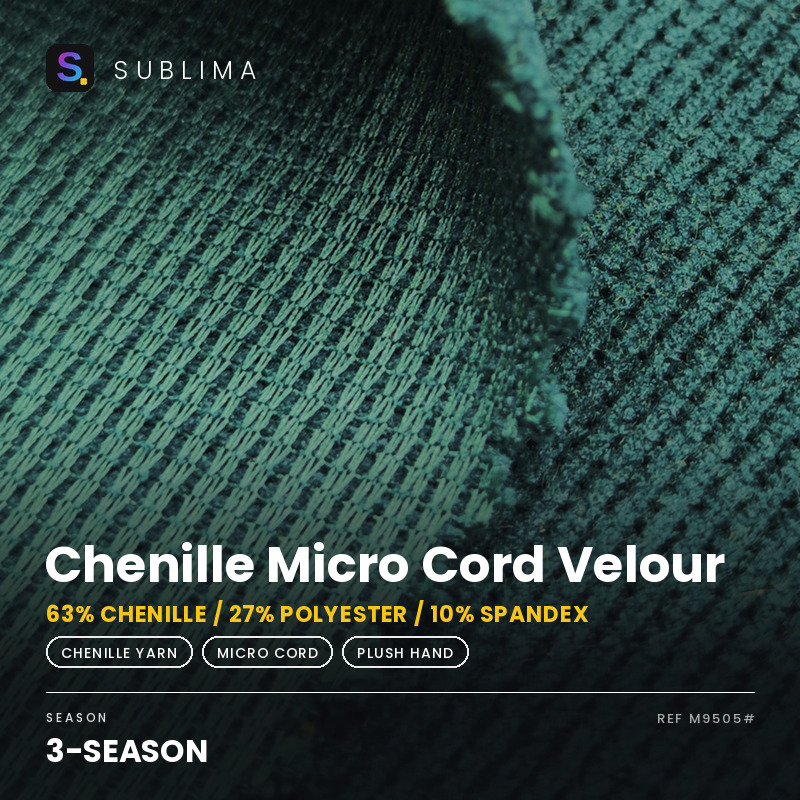 Chenille Micro Cord Velour knitted fabric