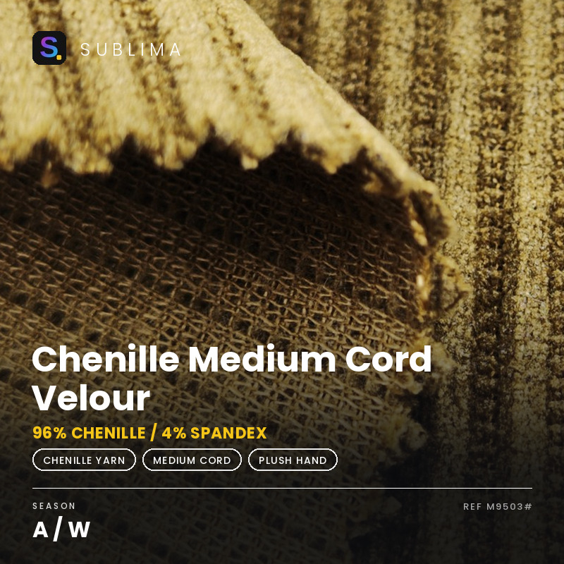 Chenille Medium Cord Velour knitted fabric
