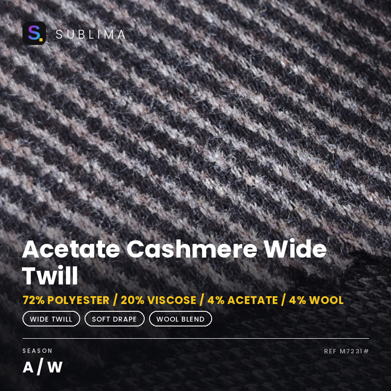 Acetate Cashmere Wide Twill knitted fabric