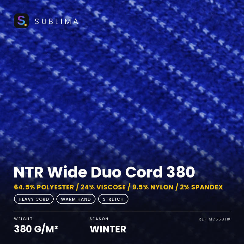 NTR Wide Duo Cord 380 knitted fabric