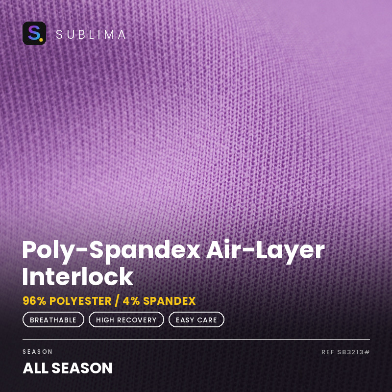 Poly-Spandex Air-Layer Interlock knitted fabric