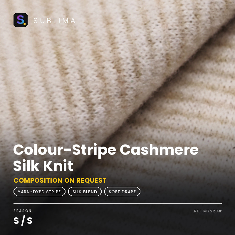 Colour-Stripe Cashmere Silk Knit knitted fabric