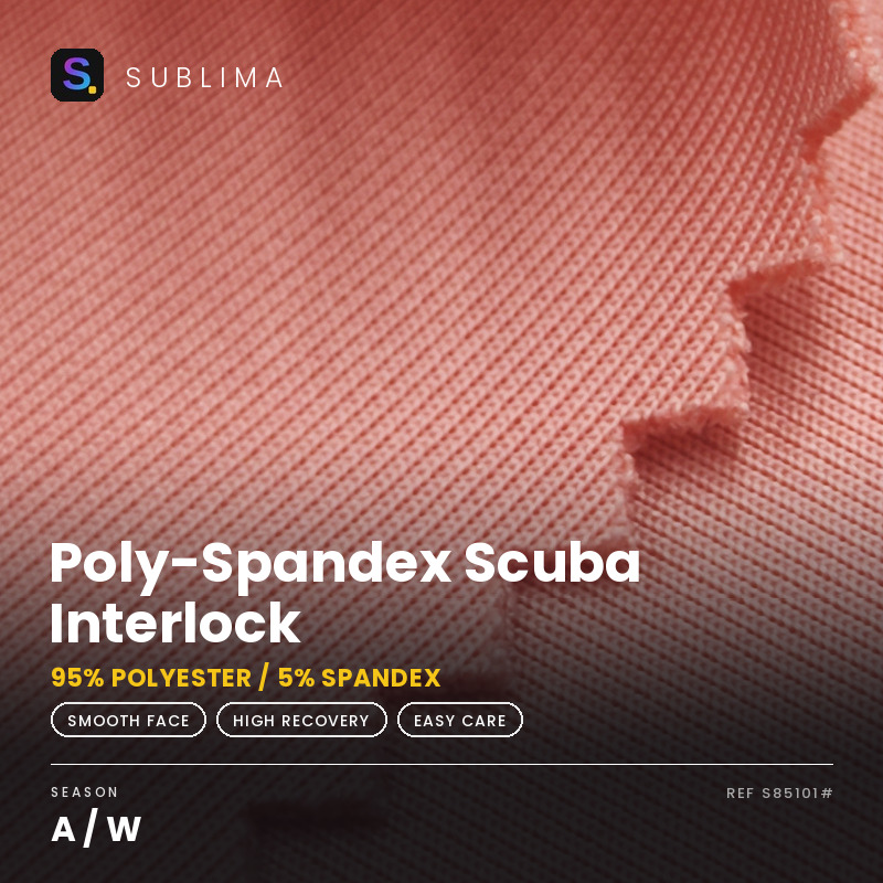 Poly-Spandex Scuba Interlock knitted fabric