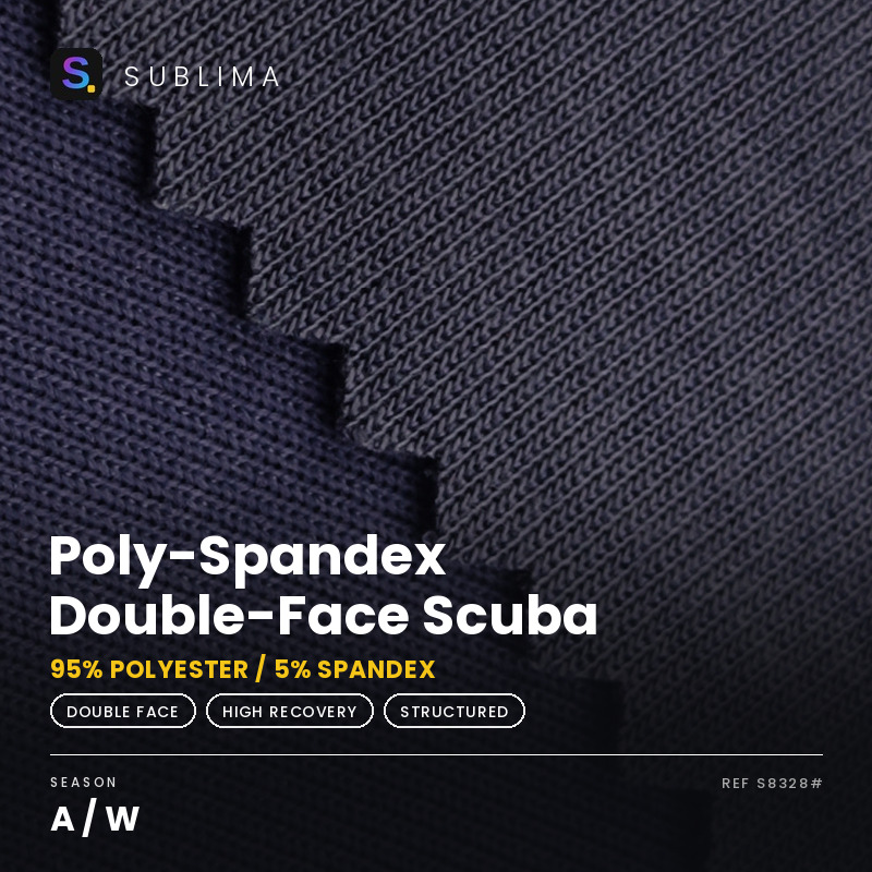 Poly-Spandex Double-Face Scuba knitted fabric