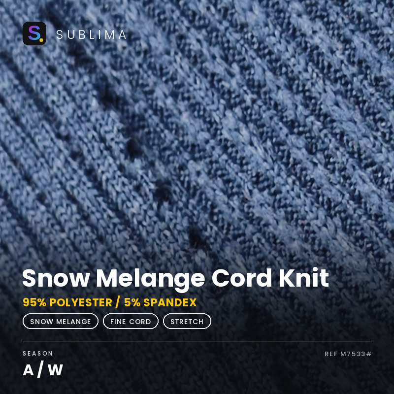Snow Melange Cord Knit knitted fabric