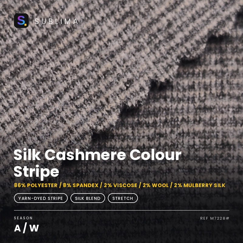 Silk Cashmere Colour Stripe knitted fabric