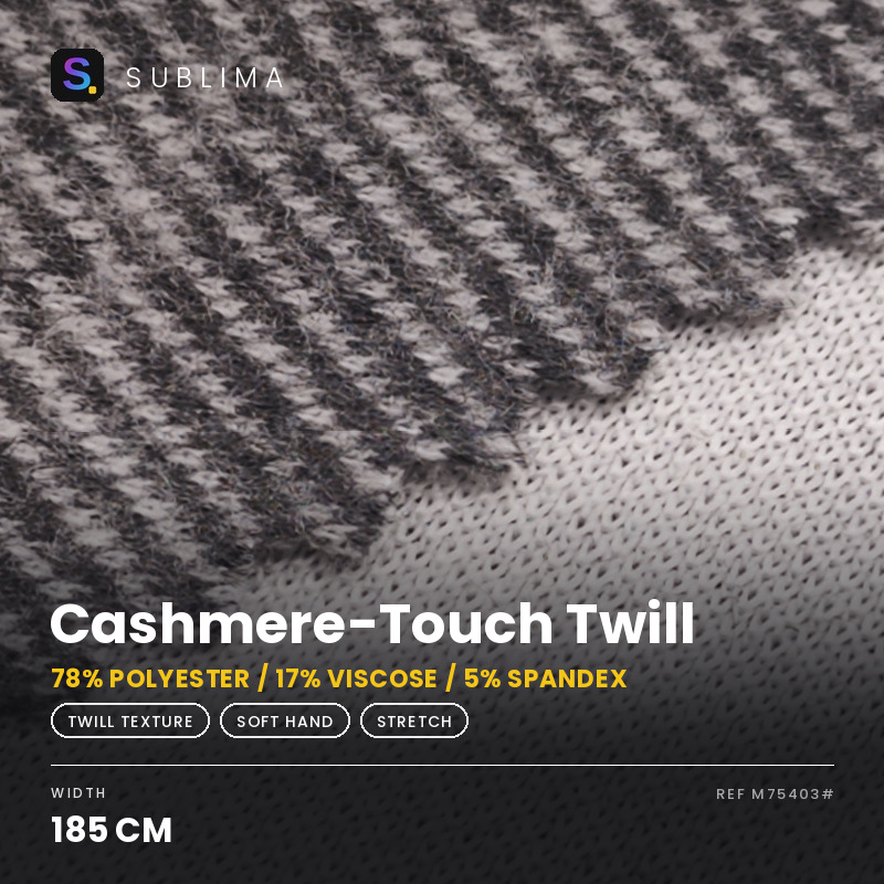 Cashmere-Touch Twill knitted fabric
