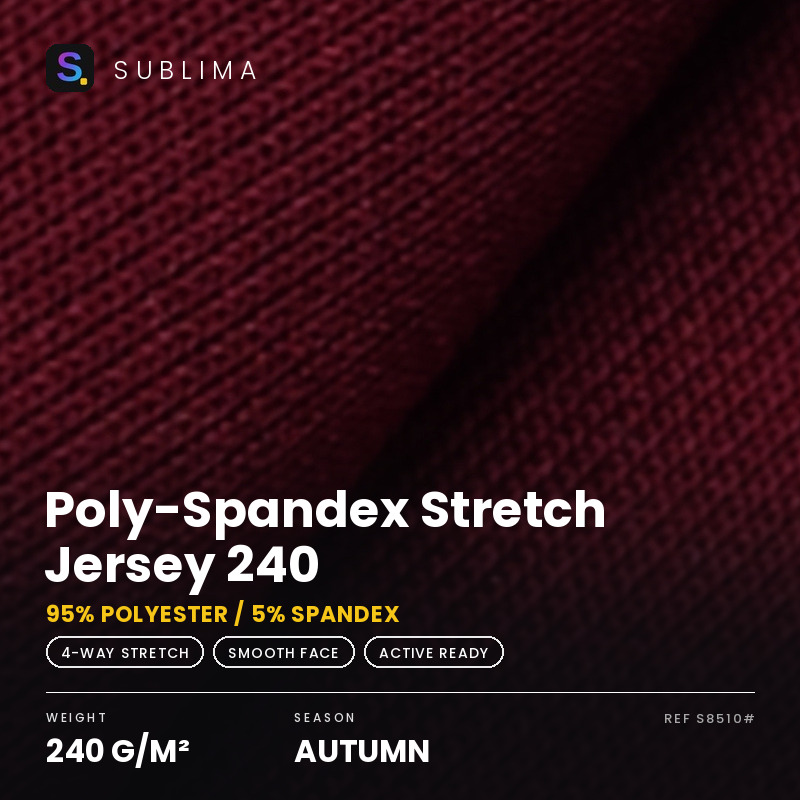 Poly-Spandex Stretch Jersey 240 knitted fabric