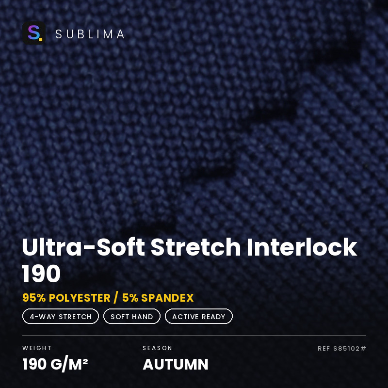 Ultra-Soft Stretch Interlock 190 knitted fabric