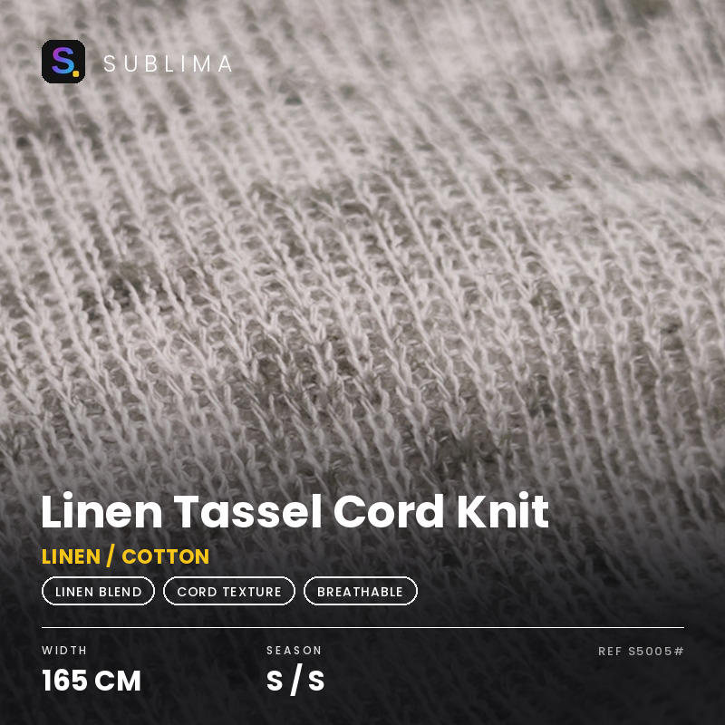 Linen Tassel Cord Knit knitted fabric