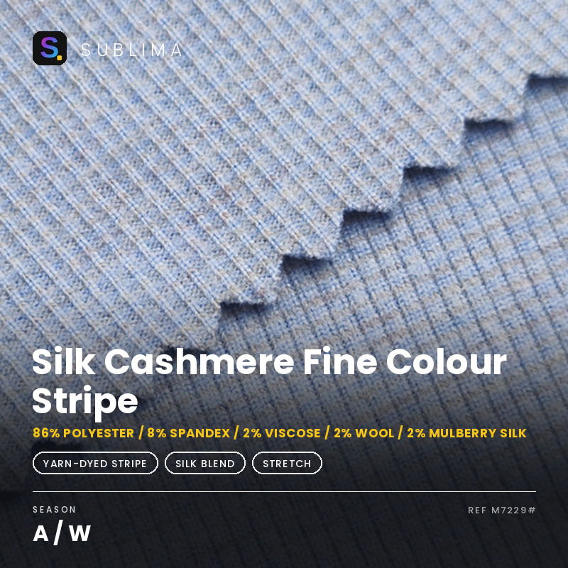 Silk Cashmere Fine Colour Stripe knitted fabric