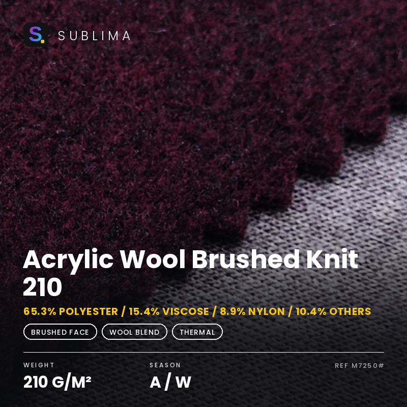 Acrylic Wool Brushed Knit 210 knitted fabric