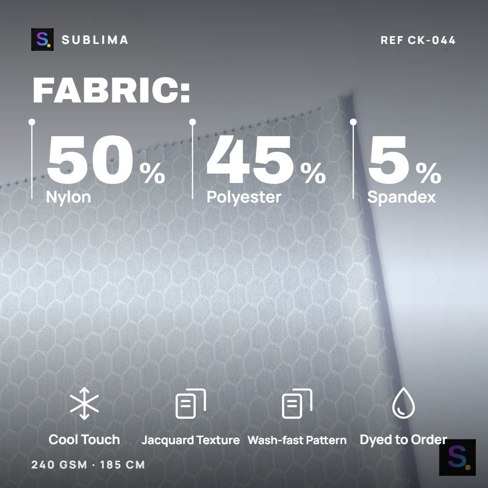 Cooling Jacquard, Grey Hexagon REF CK-044 — Sublima