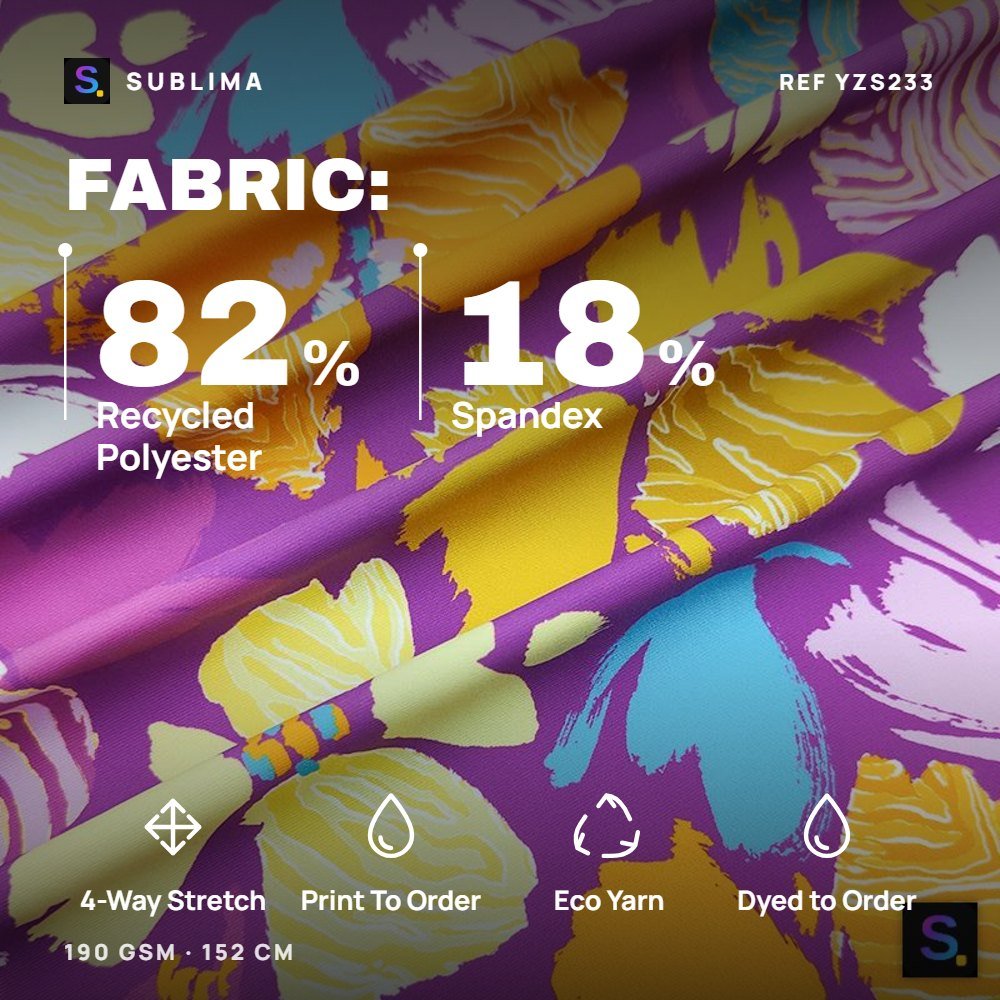 Printed Matte Recycled Polyester-Spandex Jersey REF YZS233 — Sublima