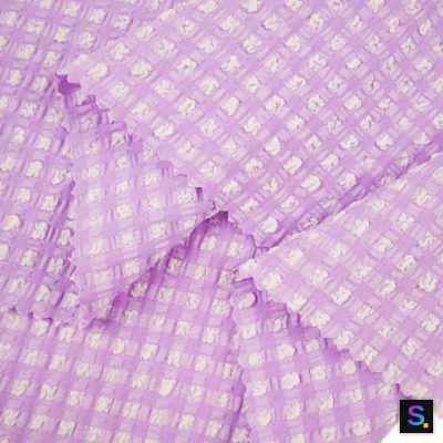 Check Polyester-Spandex Jacquard Knit