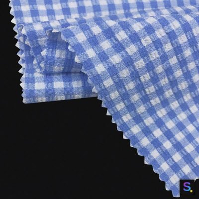 Check Recycled Polyester-Spandex Jacquard Knit