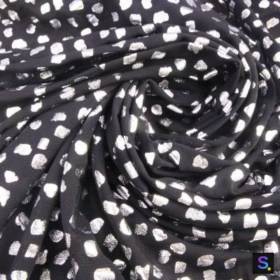 Foil-Print Nylon-Spandex Mesh