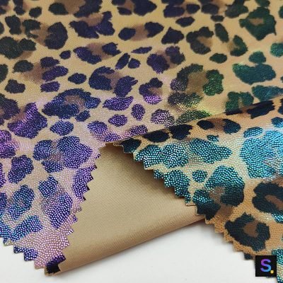 Foil-Print Polyester-Spandex Swim Knit