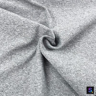 Melange Brushed Nylon-Spandex Fleece-Back Knit